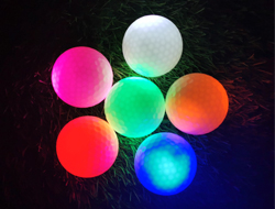 生产 厂家直销高尔夫闪光恒亮多色LED夜场球可加印定制LOGO